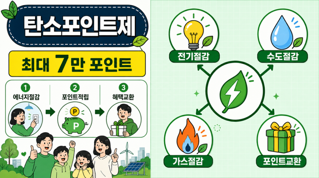 탄소포인트제 신청 방법과 혜택 안내 인포그래픽