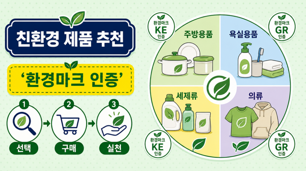 친환경 제품 추천 카테고리별 인증 마크 인포그래픽