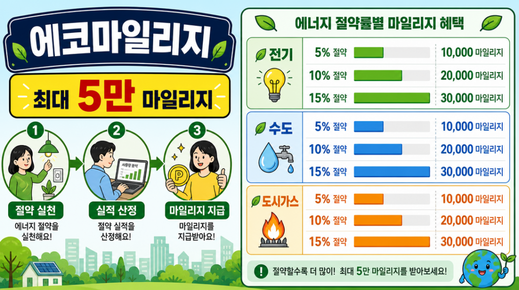 에코마일리지 신청 방법과 혜택 안내 인포그래픽