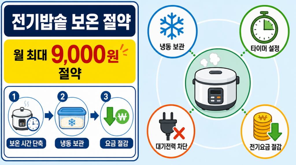 전기밥솥 보온 기능 전기요금 절약 방법 인포그래픽