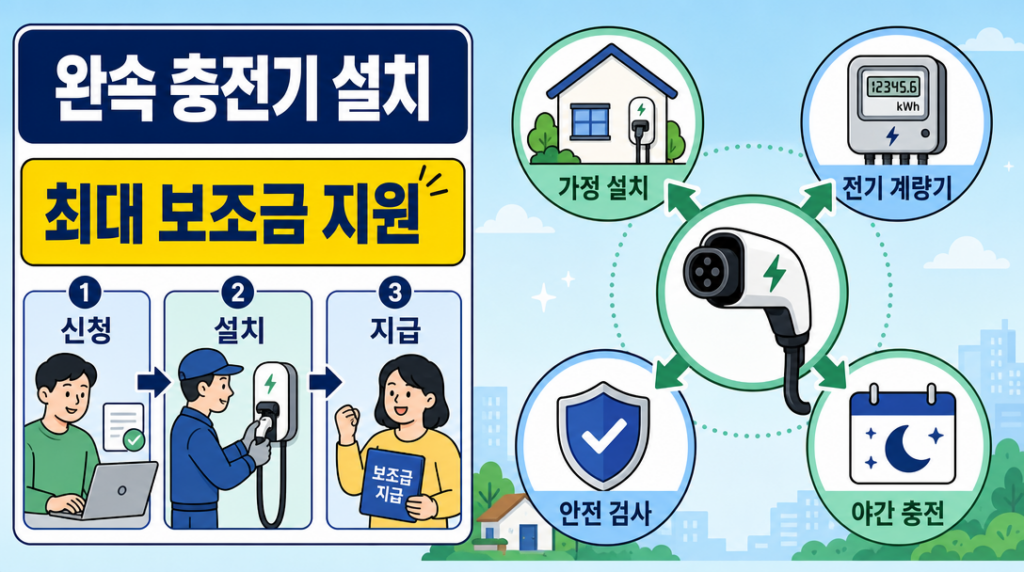 전기차 완속 충전기 설치 방법 안내 인포그래픽