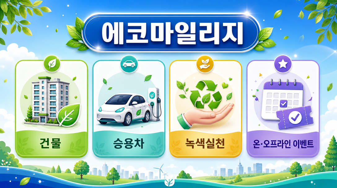 서울시 에코마일리지 4개 트랙 안내 인포그래픽