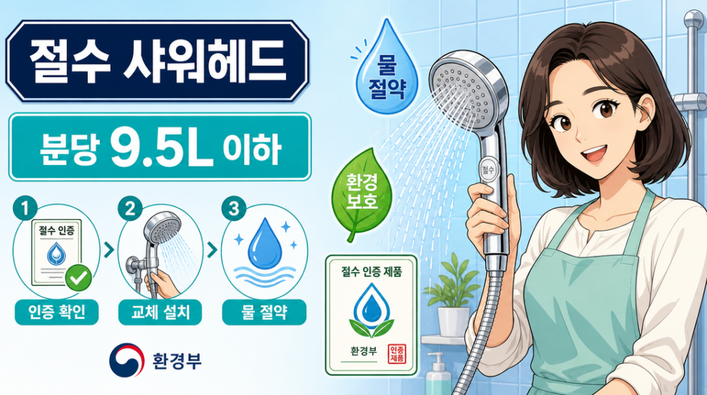 절수 샤워헤드 교체 효과와 선택 기준 핵심 인포그래픽